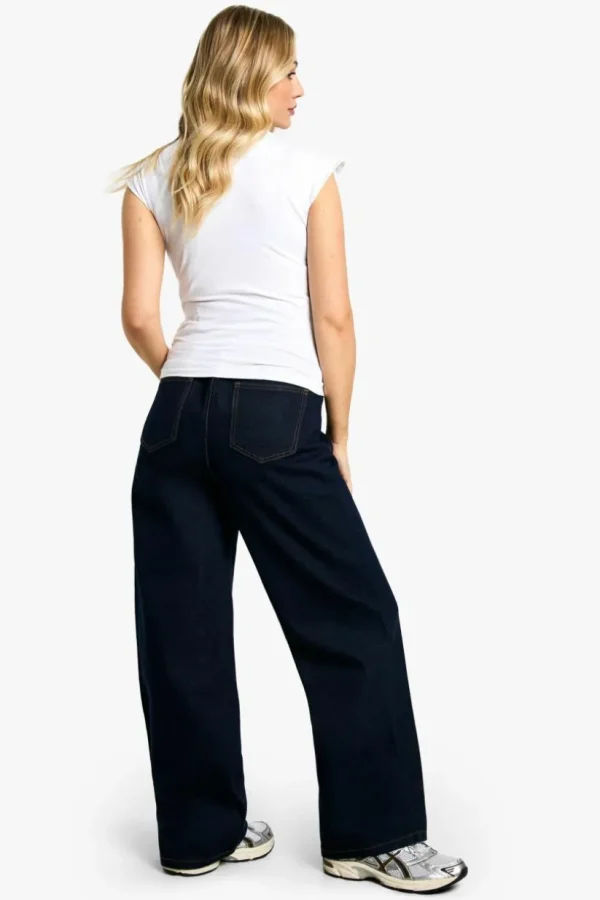 boohoo Maternity Over The Bump Wide Leg Jeans | Women Shirts | Foundation