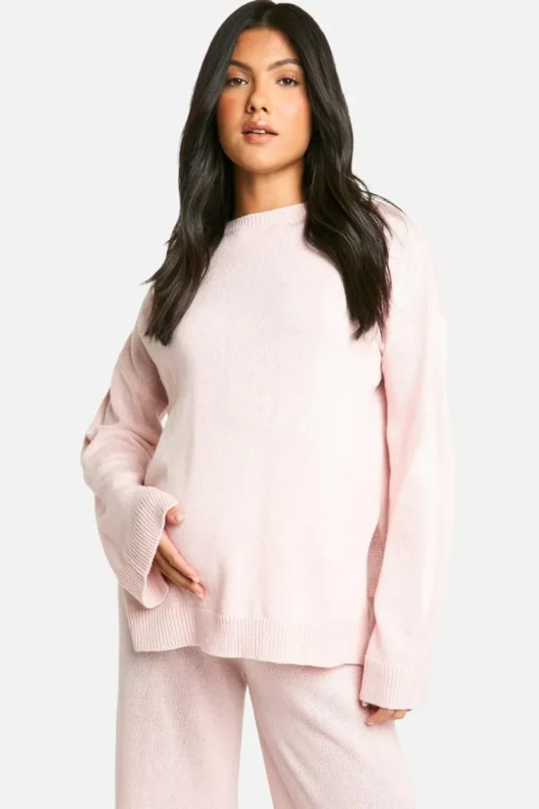 boohoo Maternity Soft Knit Jumper And Flares Knitted Co-ord | Women Shirts | Foundation