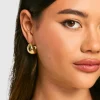 boohoo Mini Chunky Hoop Earrings | Women Shirts | Foundation