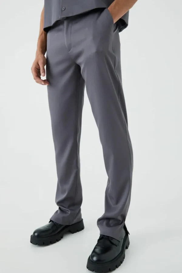 boohooMAN Mix & Match Tailored Split Hem Trousers | Suits Trousers | Going Out