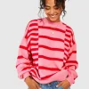 boohoo Mixed Stripe Oversized Jumper | Women Shirts | Foundation