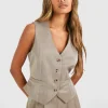 boohoo Mock Horn Fitted Waistcoat | Women Shirts | Foundation