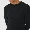 boohooMAN Muscle Fit Cable Knit Jumper | Knitwear | Going Out Knitwear