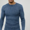 boohooMAN Muscle Fit Ribbed Acid Wash Ribbed Knitted Jumper | Knitwear | Going Out Knitwear