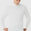 boohooMAN Muscle Fit Ribbed Knit Roll Neck Jumper In | Knitwear | Going Out Knitwear