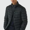 boohooMAN Official Funnel Neck Panel Puffer Jacket In | Man | Coats & Jackets