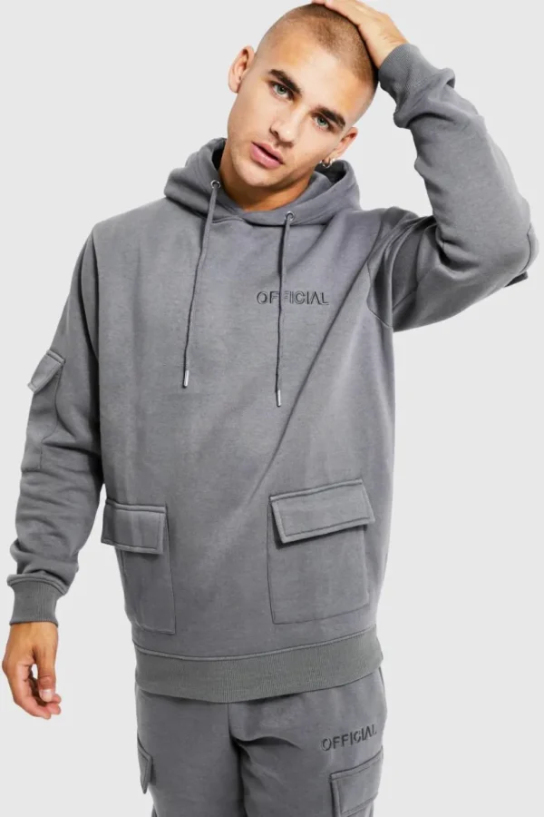 boohooMAN Official Man Cargo Hooded Panelled Tracksuit | Tracksuits