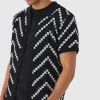 boohooMAN Open Knit Stripe Shirt In Black | Shirts | Going Out Shirts