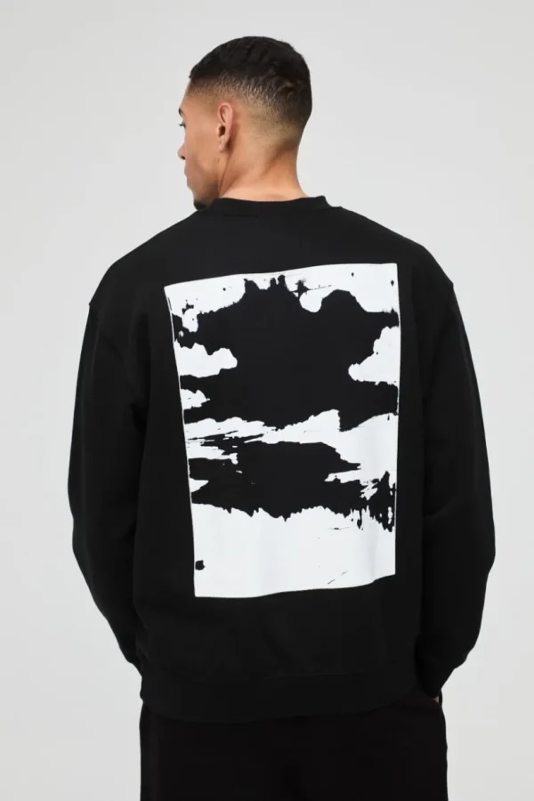 boohooMAN Oversized Abstract Box Graphic Sweatshirt | Hoodies & Sweats