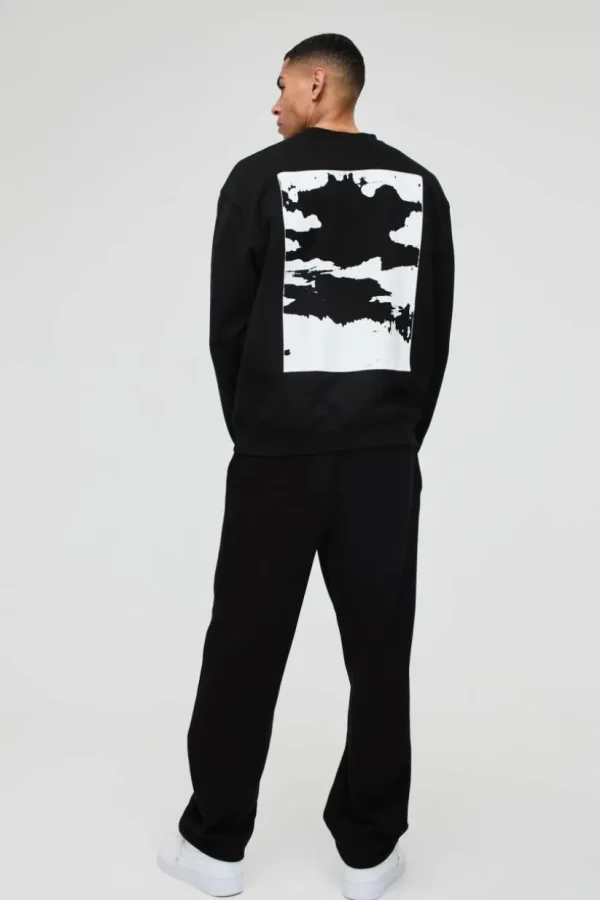 boohooMAN Oversized Abstract Box Graphic Sweatshirt | Hoodies & Sweats