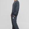 boohooMAN Oversized Acid Wash Heavy Waffle Hooded Tracksuit With Woven Tab | Tracksuits