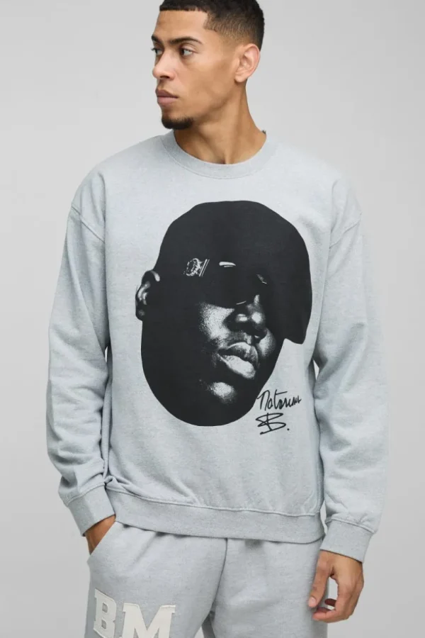 boohooMAN Oversized Biggie Face License Print Sweatshirt | Hoodies & Sweats | T-Shirts