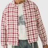 boohooMAN Oversized Boucle Bungee Hem Check Overshirt | Shirts | Going Out Shirts