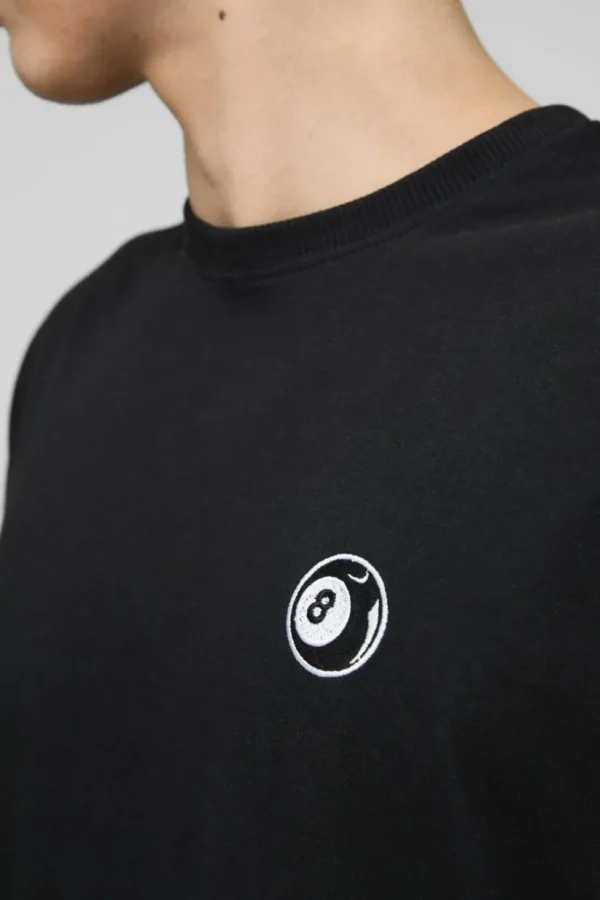 boohooMAN Oversized Boxy 8 Ball Embroidered T-Shirt | T-Shirts