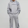 boohooMAN Oversized Boxy All Over Heart Printed Hooded Tracksuit | Tracksuits