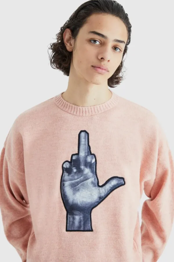 boohooMAN Oversized Boxy Badge Detail Brushed Jumper | Knitwear | Going Out Knitwear