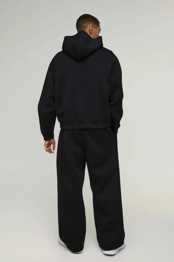 boohooMAN Oversized Boxy Bonded Scuba Hooded Tracksuit | Tracksuits