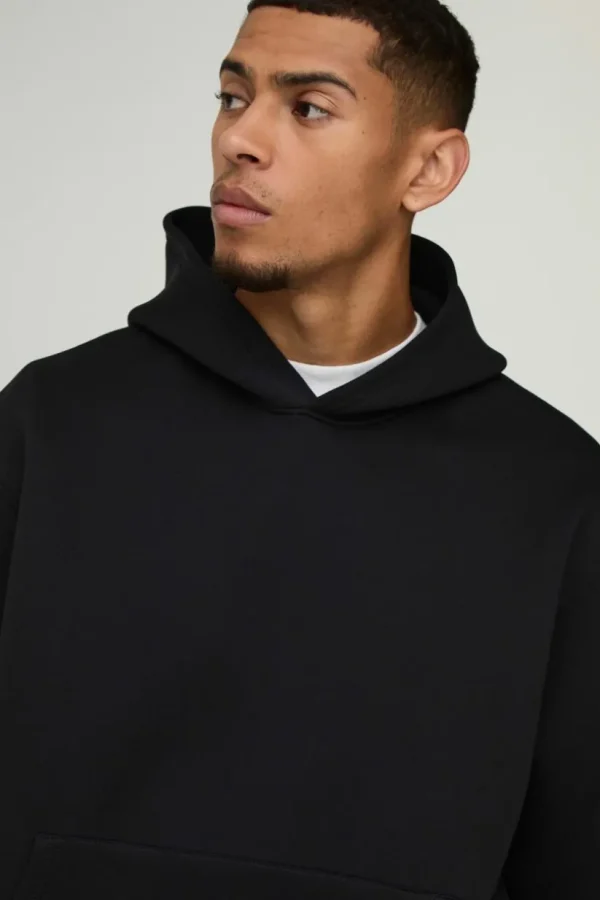 boohooMAN Oversized Boxy Bonded Scuba Hooded Tracksuit | Tracksuits