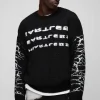 boohooMAN Oversized Boxy Brushed Heartless Graphic Knitted Jumper | Knitwear | Going Out Knitwear