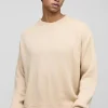 boohooMAN Oversized Boxy Brushed Knitted Jumper | Knitwear | Going Out Knitwear