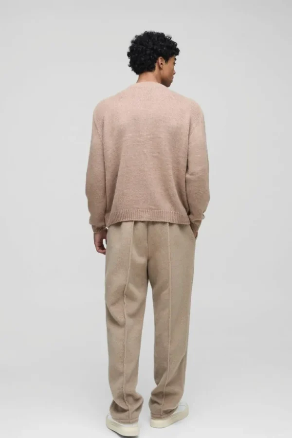 boohooMAN Oversized Boxy Brushed Knitted Jumper | Knitwear | Going Out Knitwear