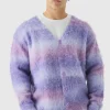 boohooMAN Oversized Boxy Brushed Ombre Stripe Knitted Cardigan | Knitwear | Going Out Knitwear