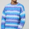 boohooMAN Oversized Boxy Brushed Stripe Knitted Jumper | Knitwear | Going Out Knitwear