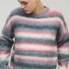 boohooMAN Oversized Boxy Brushed Stripe Knitted Jumper | Knitwear | Going Out Knitwear