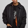 boohooMAN Oversized Boxy Collared Bomber Jacket In | Man | Coats & Jackets