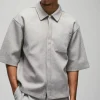 boohooMAN Oversized Boxy Concealed Placket Heavyweight Melton Shirt | Going Out | Shirts