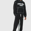 boohooMAN Oversized Boxy Contrast Stitch Paint Splatter Printed Tracksuit | Tracksuits