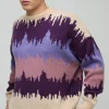 boohooMAN Oversized Boxy Dropped Shoulder Brushed Abstract Knitted Jumper | Knitwear | Going Out Knitwear