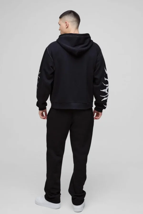 boohooMAN Oversized Boxy Embroidered Hoodie | Hoodies & Sweats