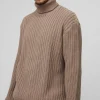 boohooMAN Oversized Boxy Fishman Ribbed Roll Neck Knitted Jumper | Knitwear | Going Out Knitwear