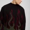 boohooMAN Oversized Boxy Flame Textured Knitted Jumper | Knitwear | Going Out Knitwear