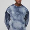 boohooMAN Oversized Boxy Heavy Bleach Wash Sweatshirt | Hoodies & Sweats | T-Shirts