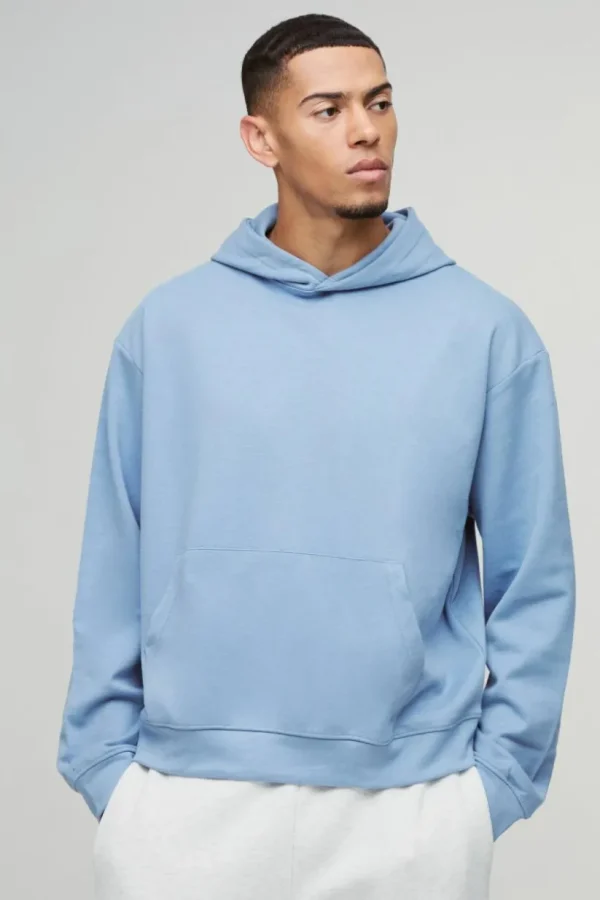 boohooMAN Oversized Boxy Heavyweight Interlock Hoodie | Hoodies & Sweats