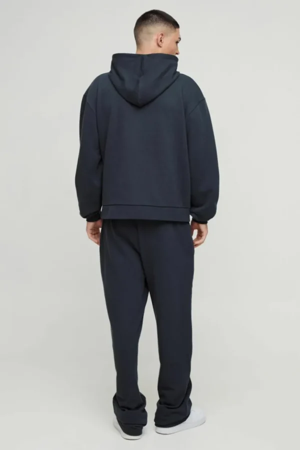 boohooMAN Oversized Boxy Heavyweight Hoodie Tracksuit | Tracksuits