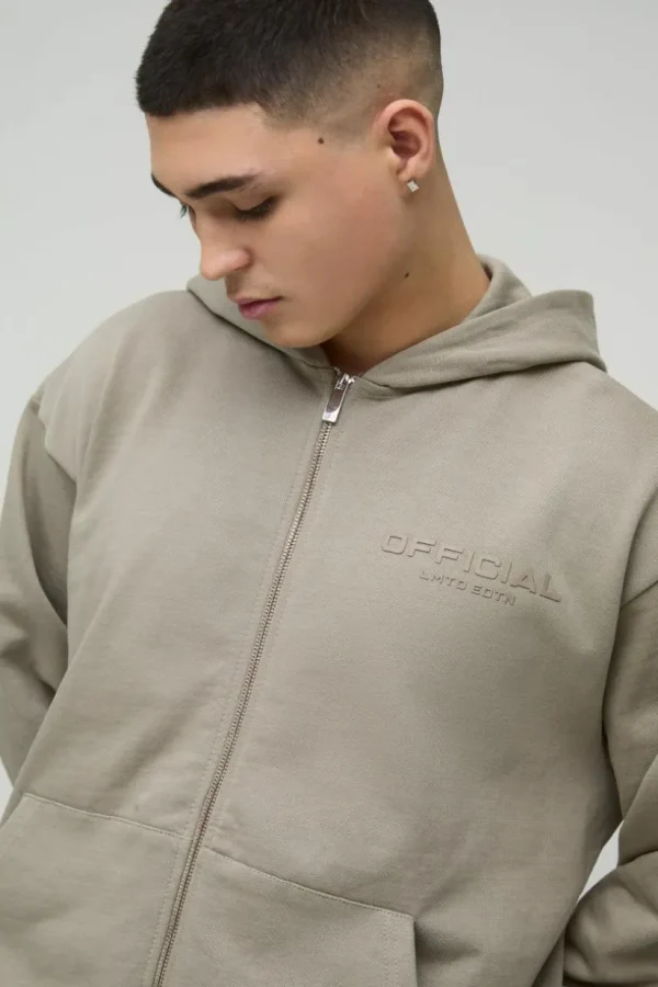 boohooMAN Oversized Boxy Heavyweight Zip Through Hoodie | Hoodies & Sweats