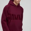 boohooMAN Oversized Boxy Homme Flock Print Raglan Hoodie | Hoodies & Sweats