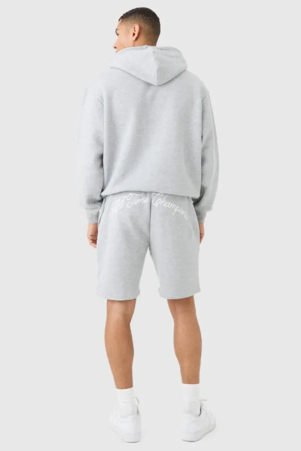 boohooMAN Oversized Boxy Homme Hooded Short Tracksuit | Tracksuits