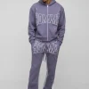 boohooMAN Oversized Boxy Homme Paint Splatter Homme Zip Through Tracksuit | Tracksuits