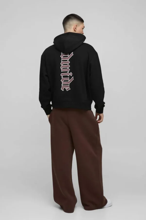 boohooMAN Oversized Boxy Large Scale Worldwide Hoodie | Hoodies & Sweats