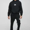 boohooMAN Oversized Boxy M Star Extended Drawcord Hooded Tracksuit | Tracksuits