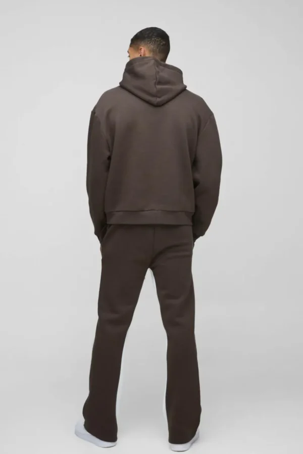 boohooMAN Oversized Boxy M Star Extended Drawcord Hooded Tracksuit | Tracksuits