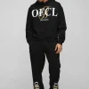 boohooMAN Oversized Boxy Ofcl Print Hooded Tracksuit | Tracksuits