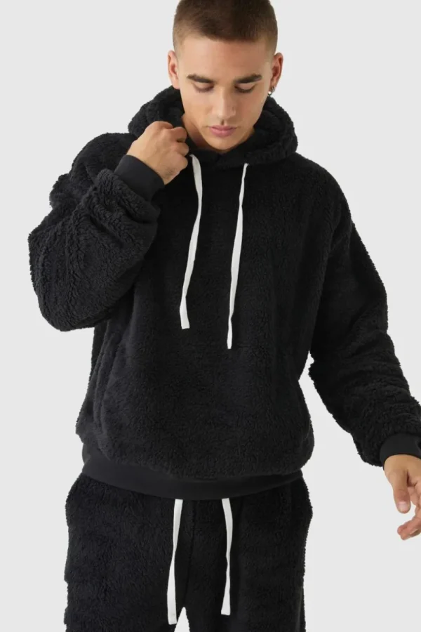 boohooMAN Oversized Boxy Official Embroidered Teddy Borg Hoodie | Hoodies & Sweats