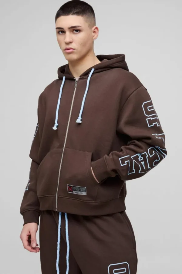 boohooMAN Oversized Boxy Official Zip Through Hoodie | Hoodies & Sweats | T-Shirts