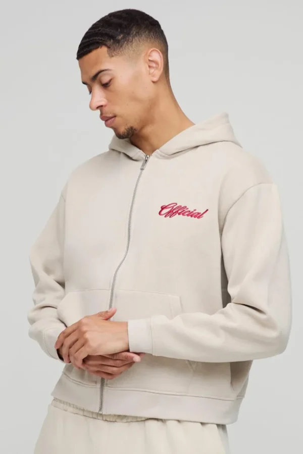 boohooMAN Oversized Boxy Official Zip Through Hoodie | Hoodies & Sweats