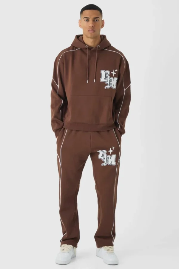 boohooMAN Oversized Boxy Print Tracksuit | Tracksuits